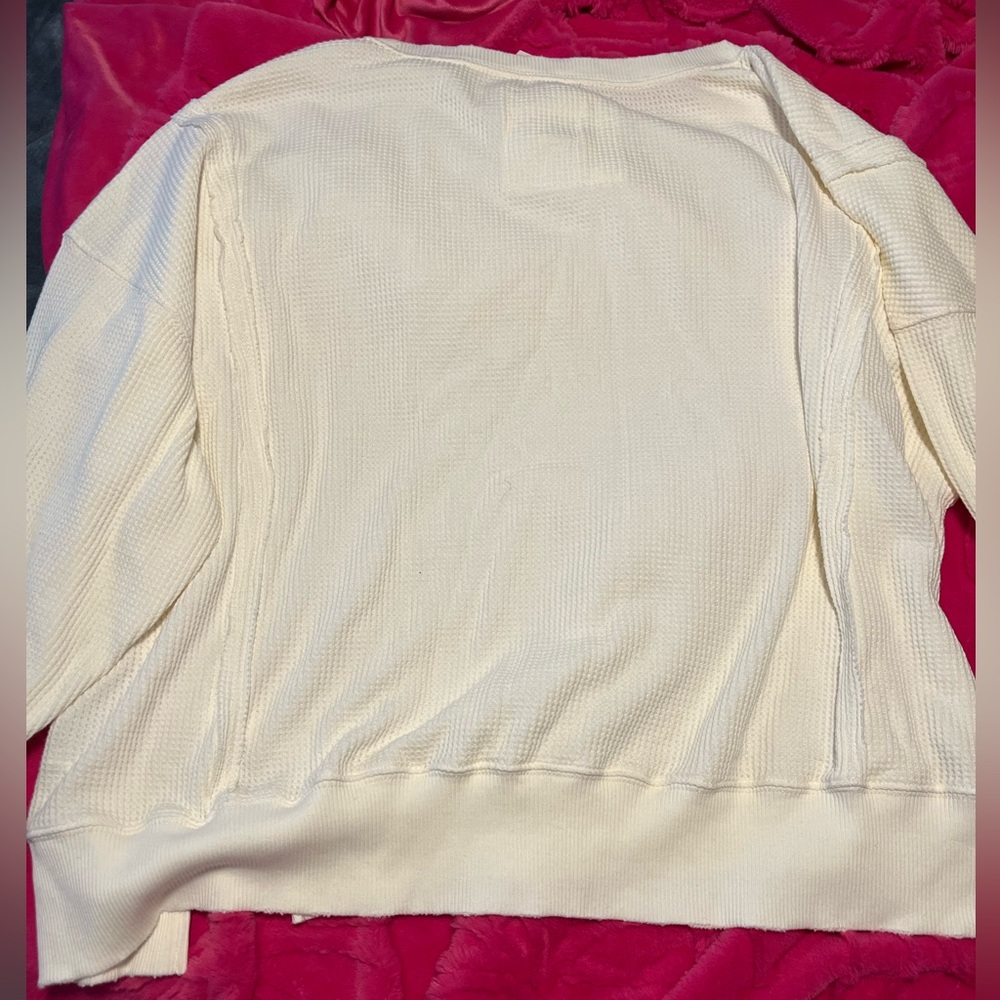 Oversized Waffle Knit Sweater M